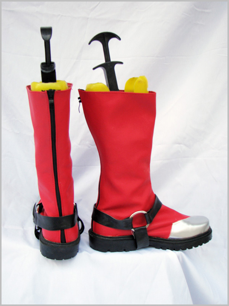 コスプレブーツ ブレイブルー/BlazBlue 変装 仮装 靴 レッド 高品質 サイズオーダー ハロウイン